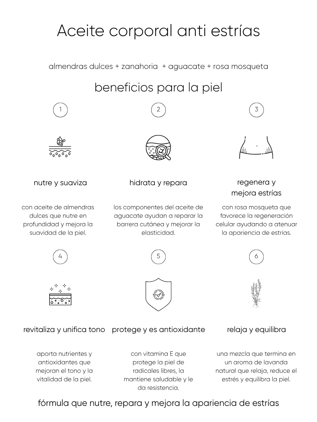 Aceite corporal anti estrías