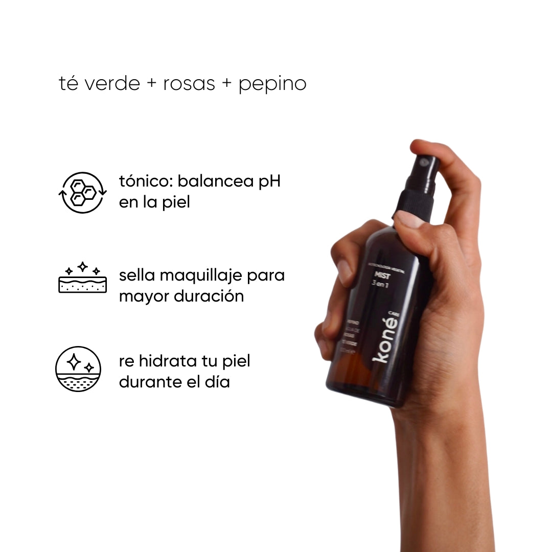 Mist 3 en 1: tónico, sellador de maquillaje y re hidratante